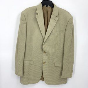 Lauren Ralph Lauren Tan Silk Bamboo Blazer Jacket Sports Coat 2 Button Mens 42L